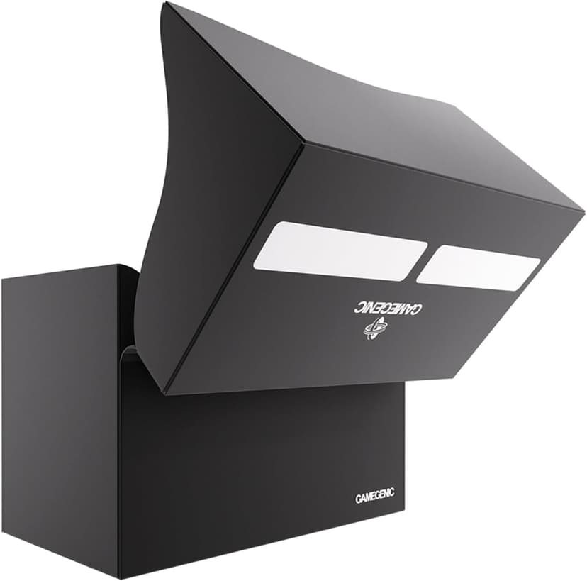 Gamegenic Double Deck Holder 200+ XL - Compact Storage Solution for Two Decks or 200 Double-Sleeved Cards, Includes Two Removable Deck Holders, Black Color, Made