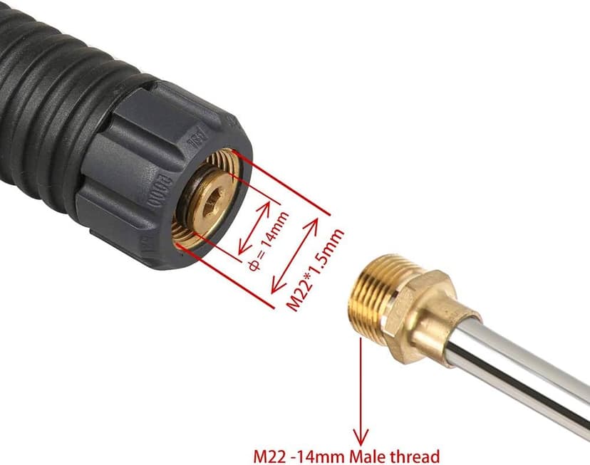 Sooprinse High Pressure Washer Gun Power Spray Gun 4000psi with 19 inch Extension Replacement Wand Lance,5 Quick Connect Nozzles for Honda Excell Troybilt, Generac, Simpson, Briggs Stratton