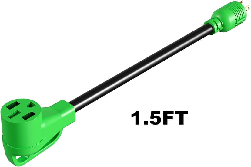 oviitech NEMA L5-30P to NEMA 14-50R RV Generator Adapter Power Cord, 250V, SJTW 10AWG*3C,30Amp Male to 50Amp Female Generator Conversion Adapter, Outdoor RV Camping, 1.5Ft, Green