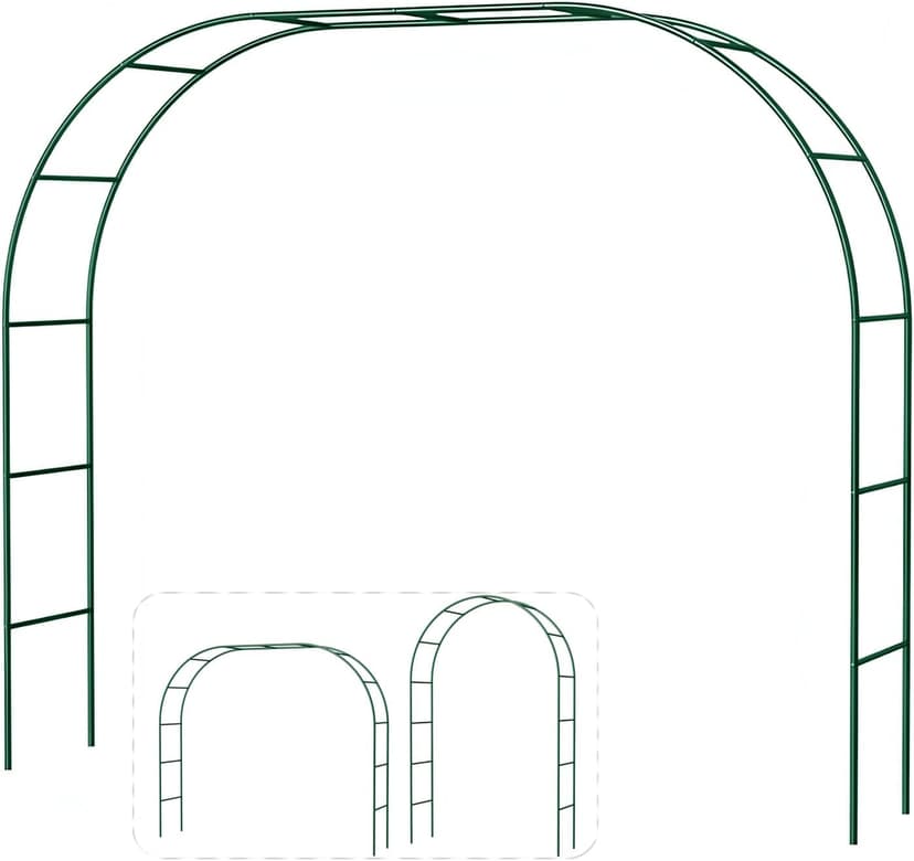 Metal Pergola Arbor,7.5 Feet Wide x 6.4 Feet High or 4.6 Feet Wide x7.9 Feet High,Assemble Freely 2 Sizes,for Various Climbing Plant Wedding Garden Arch Bridal Party Decoration Wide Arbor