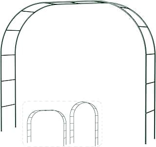 Metal Pergola Arbor,7.5 Feet Wide x 6.4 Feet High or 4.6 Feet Wide x7.9 Feet High,Assemble Freely 2 Sizes,for Various Climbing Plant Wedding Garden Arch Bridal Party Decoration Wide Arbor