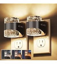 L LOHAS LED Night Light,Dimmable Night Lights Plug into Wall, 2 Pack Acrylic Nightlight with 0-100 LM Adjustable Brightness, 3000K Plug in Night Light with Dusk to Dawn Sensor, for Bathroom Hallway