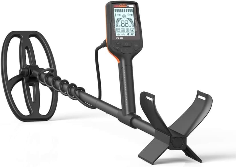 Quest X10 Metal Detector with high Performance 9x5 Blade TurboD Double D Waterproof Coil only 970g Super Lightweight Built-in USB Rechargeable Battery Loud Speaker LED Backlit and Flashlight
