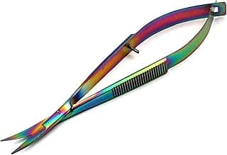 Embroidery Sewing Scissor - Titanium Spring Action Scissor 4.5" - German Grade Stainless Steel, Curved Tip, Snips, Thread Scissor - G.S Online Store