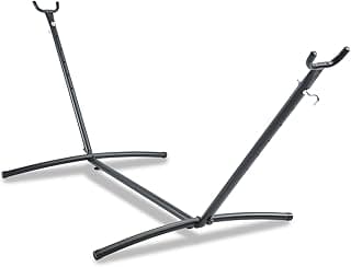 Hammock Stand Adjustable, Portable Hammock Stand Heavy-Duty Anti-Slip, 440-Pound Capacity for Garden Patio Men Backyard Women Children, Black