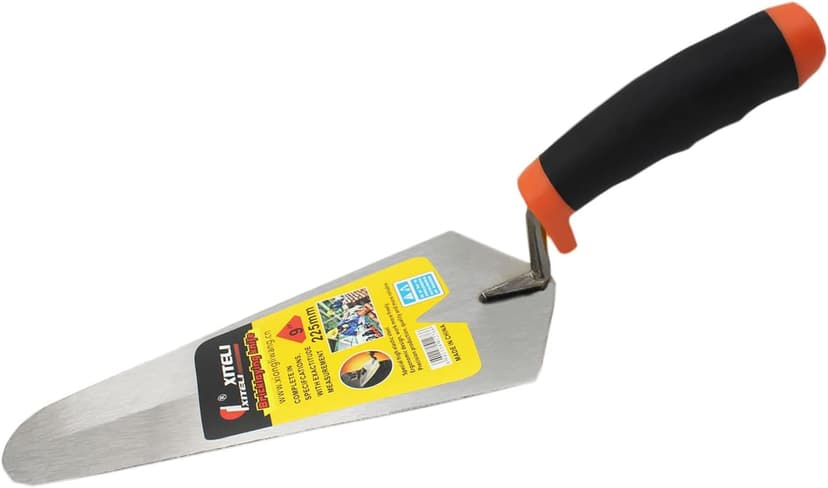 2 Pcs Masonry Hand Tool Set, 9" Pointing and Gauging Trowel Set with Soft Grip Handle, Margin Trowel for Bricklaying