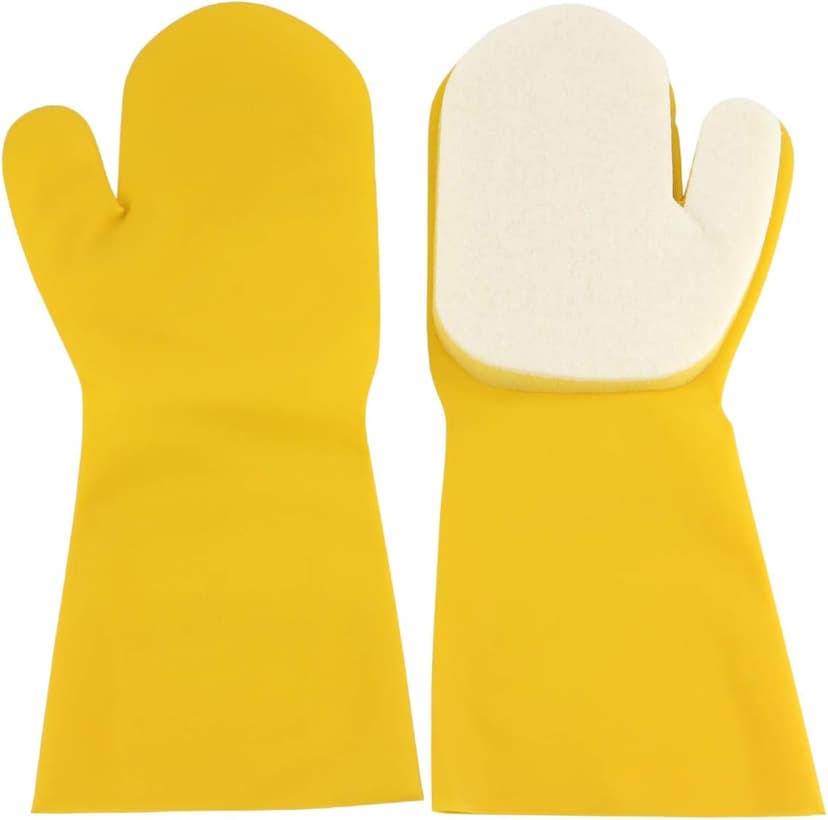2 X Pool Cleaning Gloves for Swimming Pool Hot Tub Spa Scrubbing Mitt Waterproof Latex Gloves with Scouring Pad