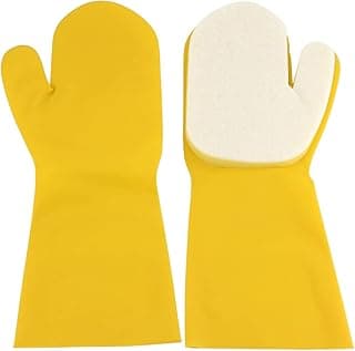2 X Pool Cleaning Gloves for Swimming Pool Hot Tub Spa Scrubbing Mitt Waterproof Latex Gloves with Scouring Pad