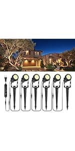 Pathway Lights Outdoor,12V Low Voltage Landscape Lighting, 6 Pack 570 Lumen Bright LED Path Lights, IP65 Waterproof Extendable Garden Lights for Yard Walkway Patio Lawn, 6000K