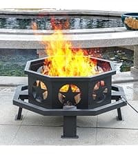 22 in Outdoor Small Fire Pit,Durable firepit with Mesh Lid,Log Grate,and Fire Poker,Fire Pits for Outside Backyard.Deck.Camping and Picnic