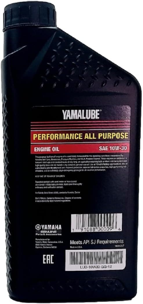 YAMAHA LUB-10W30-GG-12 Yamalube Golf Car and Generator Oil 10W-30 - Quart
