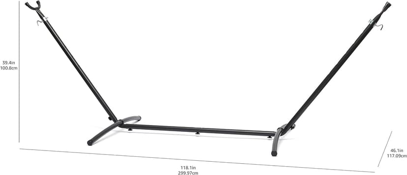 Amazon Basics 2 Person Heavy Duty Hammock Stand for Outside, Includes Portable Carrying Case, 9 foot, Black