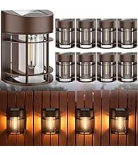 Solar Lights Outdoor Waterproof, 6 Pack Metal Glass Solar Pathway Lights Outdoor, Bright LED Outdoor Solar Lights for Yard Garden Path Walkway