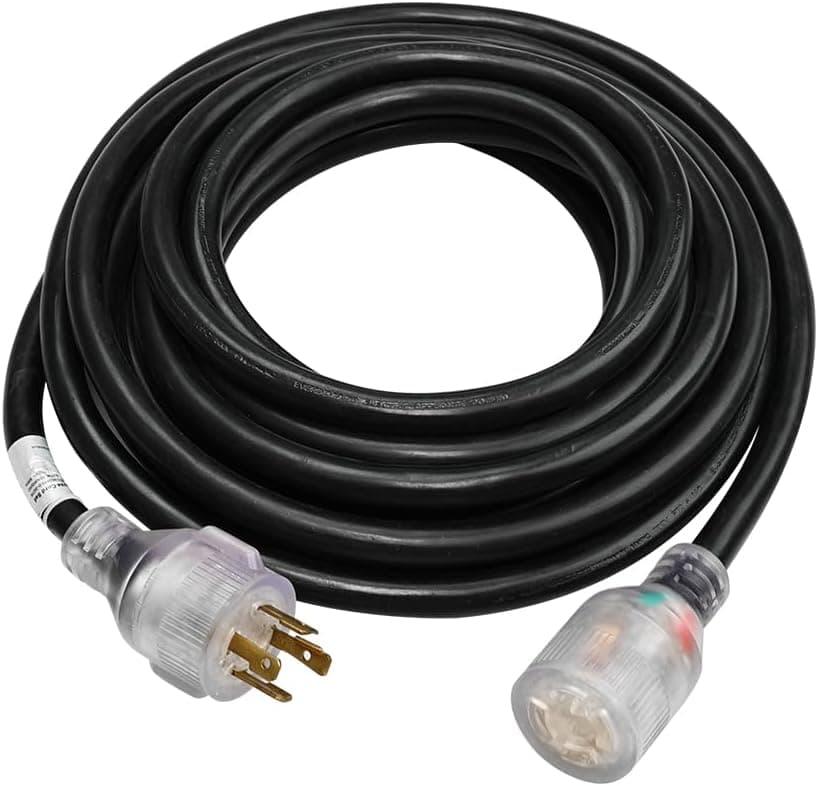 MaxWorks 80841 25 Ft. Heavy Duty 4-Prong Twist Lock 125V/250V 30 Amp L14-30P (Male) L14-30R (Female) Generator Extension Cord