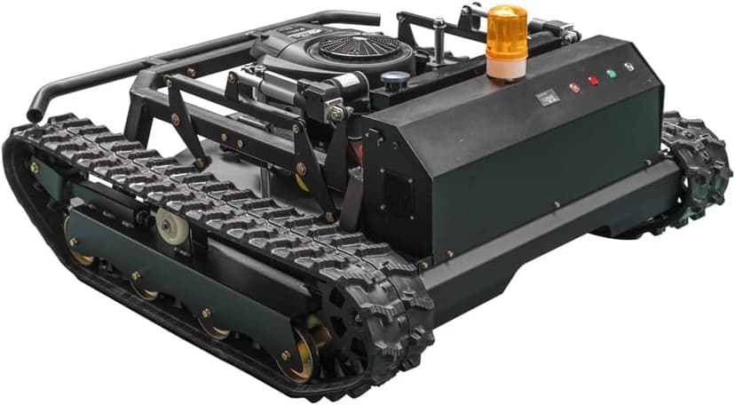 Lawn Mower, Remote Control Lawn Mower, Small Crawler Oil-Electric Hybrid Four-Wheel Drive Lawn Mowing and Weed Whacker, All Terrain Grass Cutter Yard Mower, 65° Climbing (SKD-810-90)