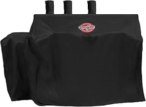 Char-Griller® 3-Burner Dual Fuel Expandable Propane Gas and Charcoal Outdoor Polyester Grill and Smoker Cover in Black, 29in x 65in x 49in, Model 8080