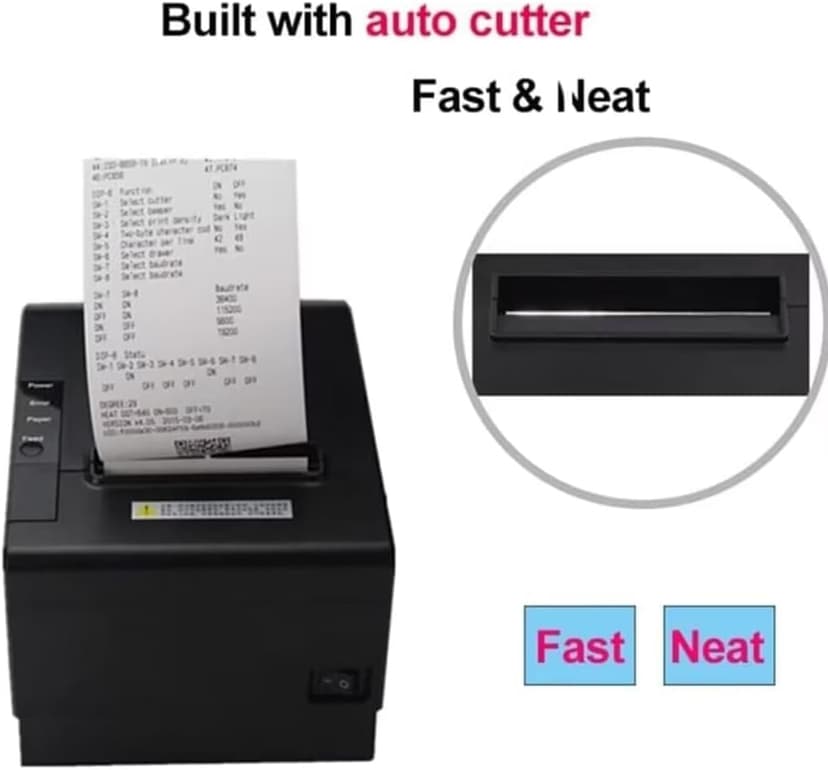 pos kithcen Printer,Bluetooth Ethernet/LAN 80mm Restaurant Auto Cutter Wireless iOS Android Thermal Receipt Bill Ticket Printer for Small Business,Support Cash Drawer (Bluetooth+LAN/Ethernet+USB)