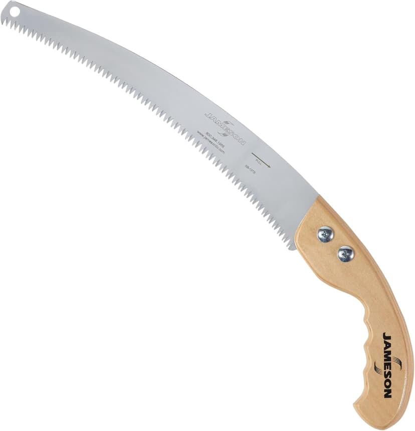 Jameson HS-13TE-WH 13" Tri-Cut Hand Saw with Wood Handle – Professional-Grade Pruning Saw for Clean, Precise Cuts