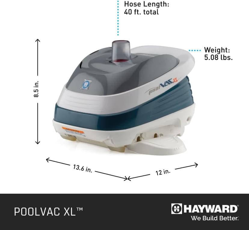 Hayward W32025ADC PoolVac XL Suction Pool Cleaner for In-Ground Gunite Pools up to 20 x 40 ft. with 40 ft. Hose (Automatic Pool Vacuum)