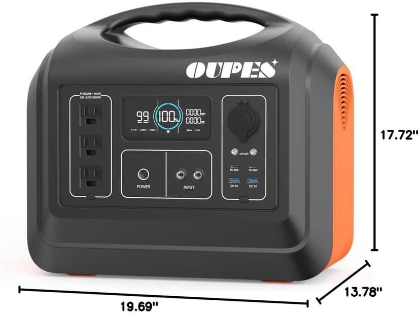 OUPES Portable Power Station 1800W (4000W Peak), 1488Wh LiFePO4 Battery Generator with 10 Outputs for Camping, Home Backup & Emergency