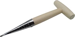 Garden Hand Dibber Seed Planter Tool Stainless Steel Sow Dibbler with Wooden Handle Garden Hole Punch Dibbler Tool for Sowing Seed (1pcs)