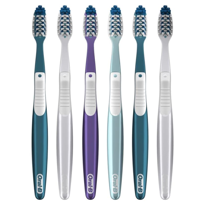 Oral-B Pro Health CrossAction All in One Soft Toothbrushes, Deep Plaque Fighter, Rounded Bristles Gentle on Teeth, Tongue and Cheek Cleaner, Gum Stimulators, 6 Count, Tooth Brush Pack
