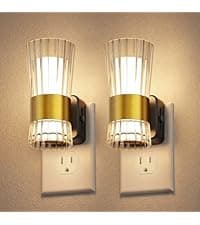 L LOHAS LED Night Light,Dimmable Night Lights Plug into Wall, 2 Pack Acrylic Nightlight with 0-100 LM Adjustable Brightness, 3000K Plug in Night Light with Dusk to Dawn Sensor, for Bathroom Hallway