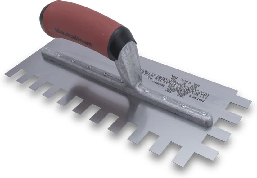 MARSHALLTOWN Standard Notched Trowel, Square Notch, 13x19x13 mm Notch Size, DuraSoft Right-Handed Handle, Flooring and Tiling, Tile Tool, Made in the USA, 781SD
