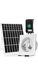 Solar Ceiling Fan Kit, 25W Solar Powered Rechargeable Ceiling Fan with Light for Outdoor Gazebo Canopy Tent, with 32Wh/10000mAh Battery Backup, Remote Control