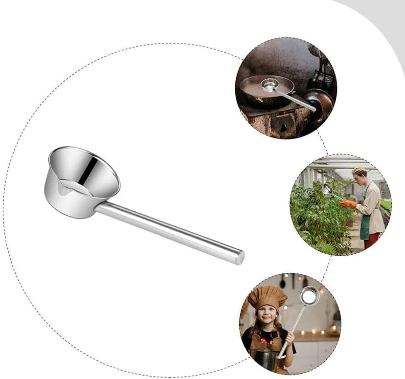 HEMOTON Stainless Steel Long Handle Water Ladle Kitchen Soup Ladle Bath Shampoo Ladle Scoop Cup Garden Ladle Metal Water Dipper with Pour Spout