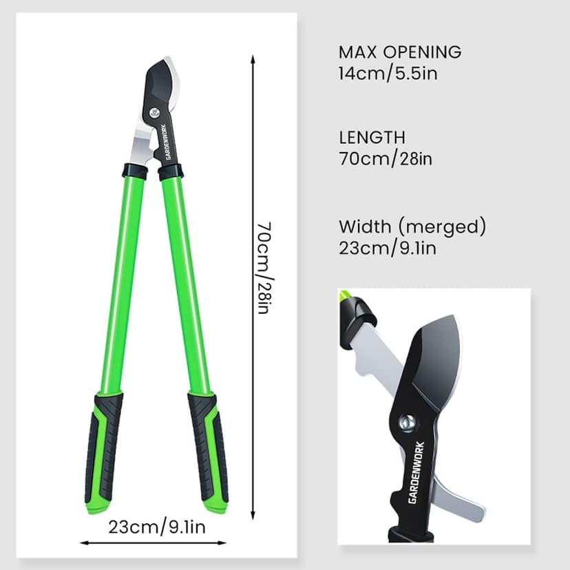Garden Loppers,28" Branch Cutter with SK5 Carbon Steel Sharp Blade,Loppers for Tree Trimming Heavy Duty with 2.95in Clean Cut Capacity for Shrubs and Branches