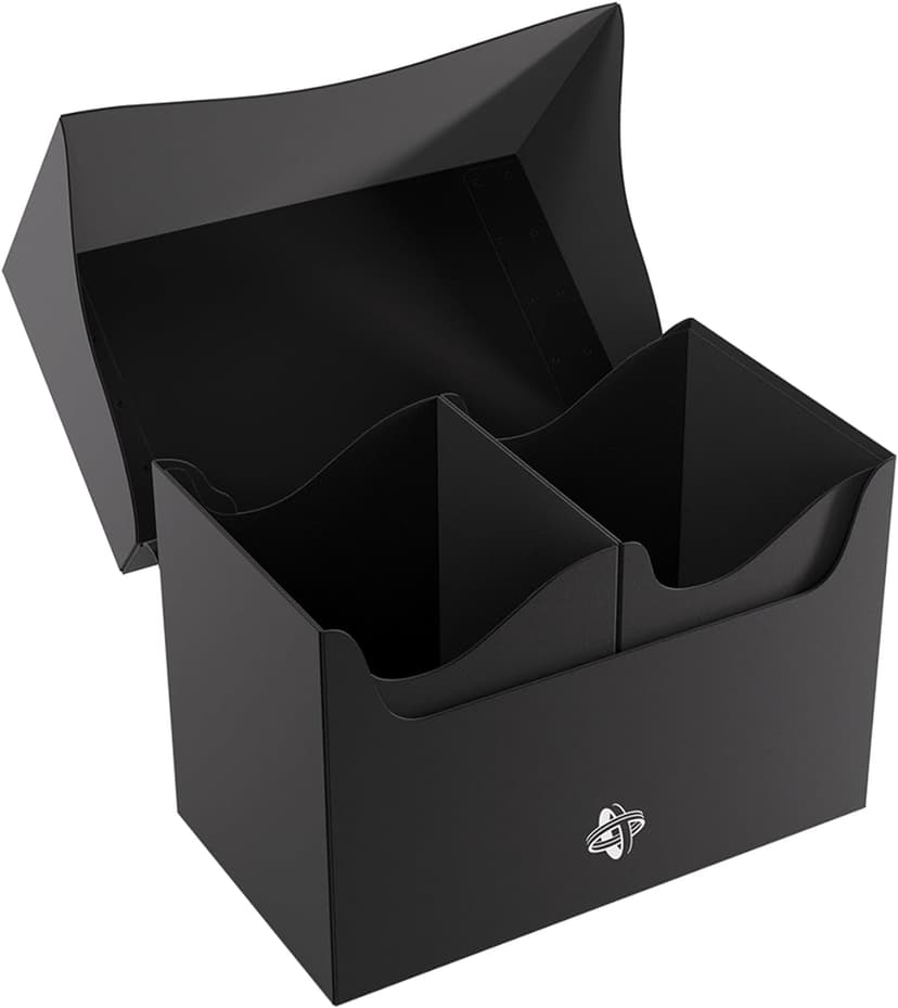 Gamegenic Double Deck Holder 200+ XL - Compact Storage Solution for Two Decks or 200 Double-Sleeved Cards, Includes Two Removable Deck Holders, Black Color, Made