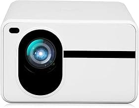 Projector with WiFi and Bluetooth Native 1080P Full HD Projector 18000 Lumens Outdoor 200" Projection Screen Video Movie Proyector Compatible with Smartphone, HDMI,USB,AV,Fire Stick, PS5, White