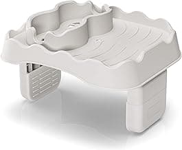 Anivia Hot Tub Table Tray, Hot Tub Accessories for Intex PureSpa, Nonslip Caddy Holds 2 Drinks, Keep Snacks-Drinks Handy and Dry, Fits Outdoor Inflatable Spa/Pool/Hot Tub Wall (Beige)