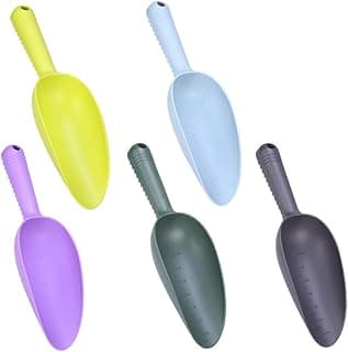 Angoily Garden Shovel, 5PCS Shovels for Digging with Mark, Plastic Soil Scoop Colorful Soil Shovel Trowel Garden Tool, Gardening Shovel, Hand Shovel, Cultivating Planting Shovel Gardening Tool