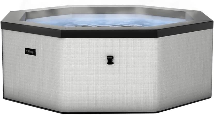 Como 6 Person Eco Foam Hot Tub | Portable Outdoor Spa with Rapid Heating | Durable PVC Material | Easy Setup | Ideal for Garden and Patio Relaxation | Graphite Gray