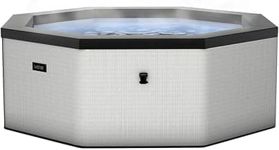 Como 6 Person Eco Foam Hot Tub | Portable Outdoor Spa with Rapid Heating | Durable PVC Material | Easy Setup | Ideal for Garden and Patio Relaxation | Graphite Gray