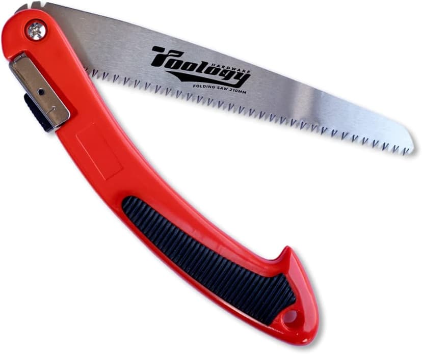 Hardware 8" Folding Tree Pruning Saw for Gardening, Survival & Camping - Wood/Tree Cutter, Bushcraft Axe with Heavy Duty SK-5 Steel (Red)
