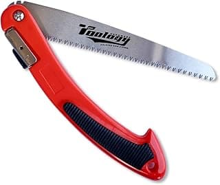 Hardware 8" Folding Tree Pruning Saw for Gardening, Survival & Camping - Wood/Tree Cutter, Bushcraft Axe with Heavy Duty SK-5 Steel (Red)