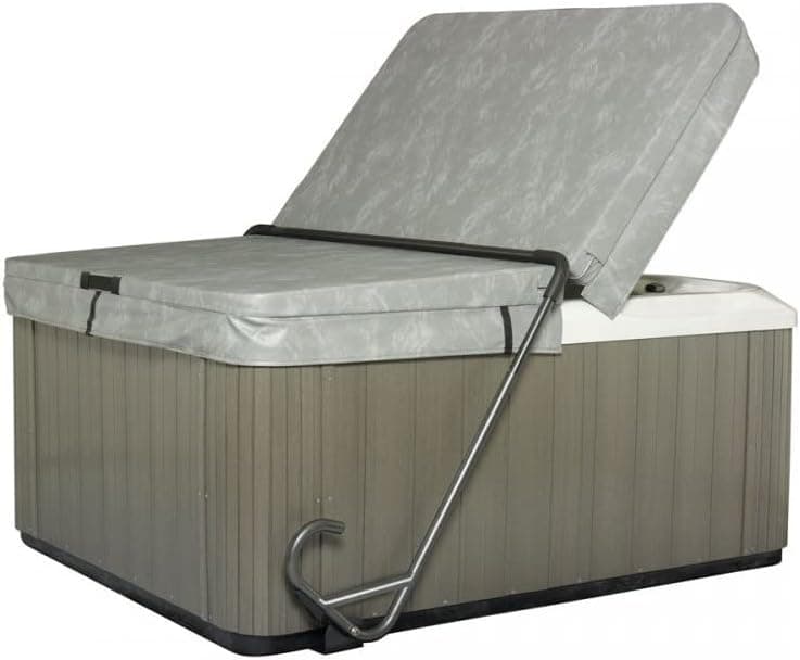 Lazy Lifter® Heavy-Duty Hot Tub Cover Lifter, No-Drill Spa Cover Lift for 6'-8' Hot Tubs, Adjustable Height Arm for Swim Spa Covers, Extra Large Footplate for Stability