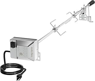 onlyfire 6022 Universal Grill Replacement Rotisserie Kit, with 37'' ×1/2'' Hexagon Spit Rod and Stainless Steel Electric Motor(Do No Fit Weber Gas Grill)