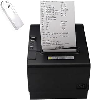 80H 80mm Restaurant Auto cutter wireless Android Thermal Receipt Bill Ticket Printer for Small Business, Compatible with Android/Windows, Not for iOS/iPad/Mac (Bluetooth+LAN/Ethernet+USB)