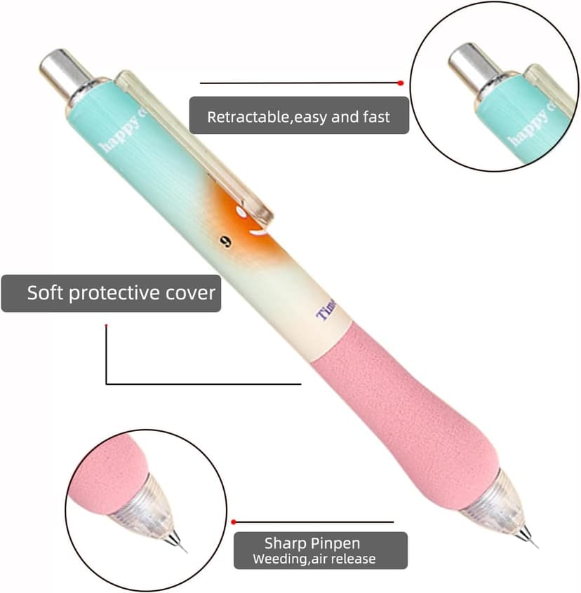 aigHOMnE 2 Piece Pin Pen Weeding Tool for Vinyl, Precision Weeding Pen Tools Quick Air Release Tool Pinpen for Craft Projects Pen Weeder Pokey Tool (2 Piece Random Color)