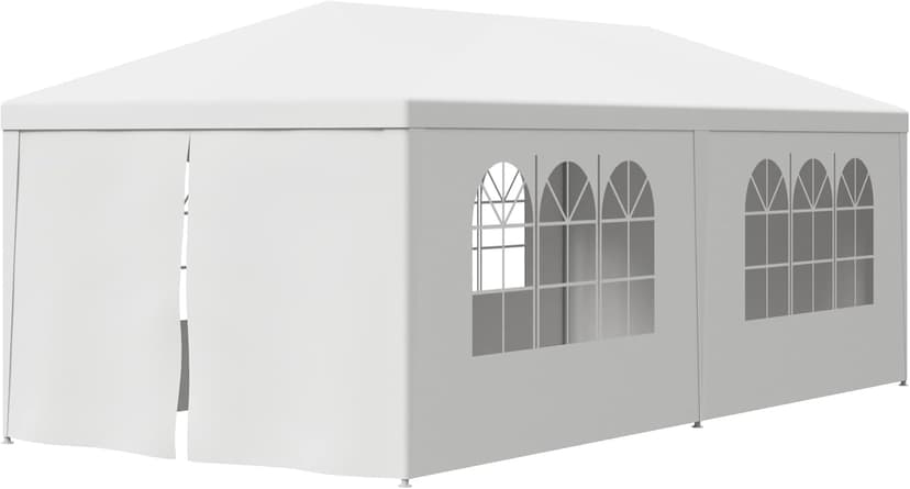 HomGarden 10'x20' Outdoor Canopy Tent Camping Gazebo Storage Shelter Pavilion Cater for Party Wedding Events BBQ w/4 Removable Enclosure Sidewalls & 2 Zippered Doorways