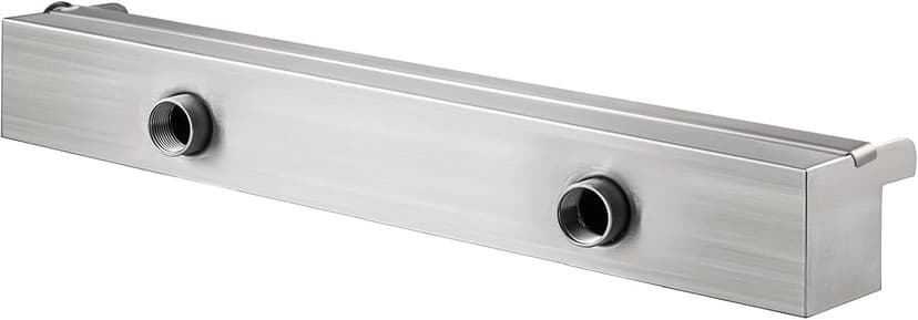 VEVOR Pool Fountain Stainless Steel, Pool Waterfall 23.6" x 4.5" x 3.1"(W x D x H) with LED Strip Light, Waterfall Spillway Rectangular Garden Outdoor