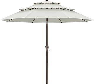 ABCCANOPY Patio Umbrellas 3 Tiers 11FT (Light Beige)