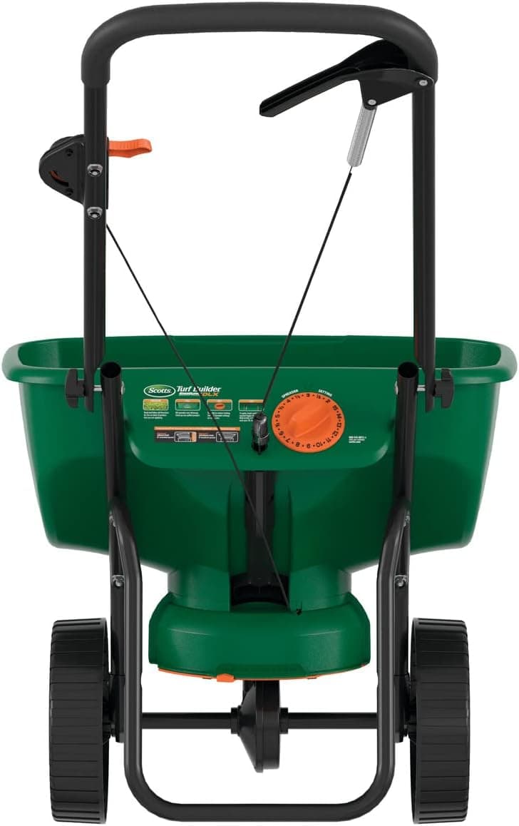 Scotts Turf Builder EdgeGuard DLX Broadcast Spreader for Seed, Fertilizer, Salt, Ice Melt, Holds up to 15,000 sq.ft. Product