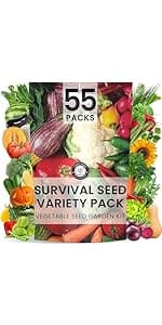 35 Vegetable Seeds | Survival Variety Pack | 2025 Season | Individually Packed Vegetables, Herbs and Fruits | Emergency Seed Vault for Doomsday Prepping | by Family Sown