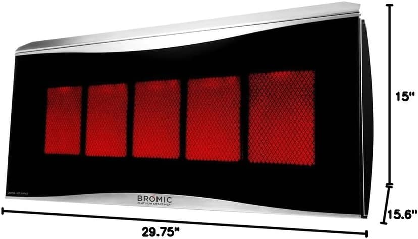 Bromic Heating BH0110003-1 Smart-Heat Platinum 500 Radiant Infrared Patio Heater, Natural Gas, 39800 BTU