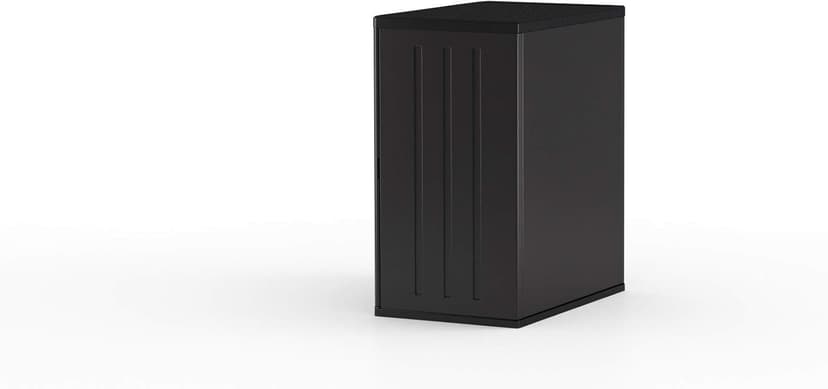 Suncast Commercial Heavy-Duty 9 Cubic Ft. Resin Storage Cabinet with Lockable Handles, Adjustable Metal-Reinforced Shelves for Garage or Workspace, Black, Made in The USA